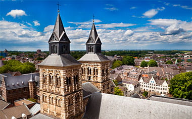 Basilica of Saint Servatius from the top of St Janskerk, Maastricht